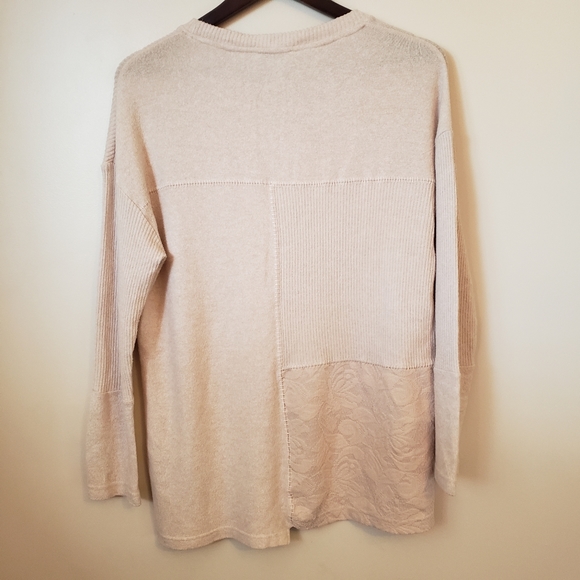 Anthropologie Saturday Sunday Ivory snowmass patchwork lace sweater size S - Picture 4 of 12